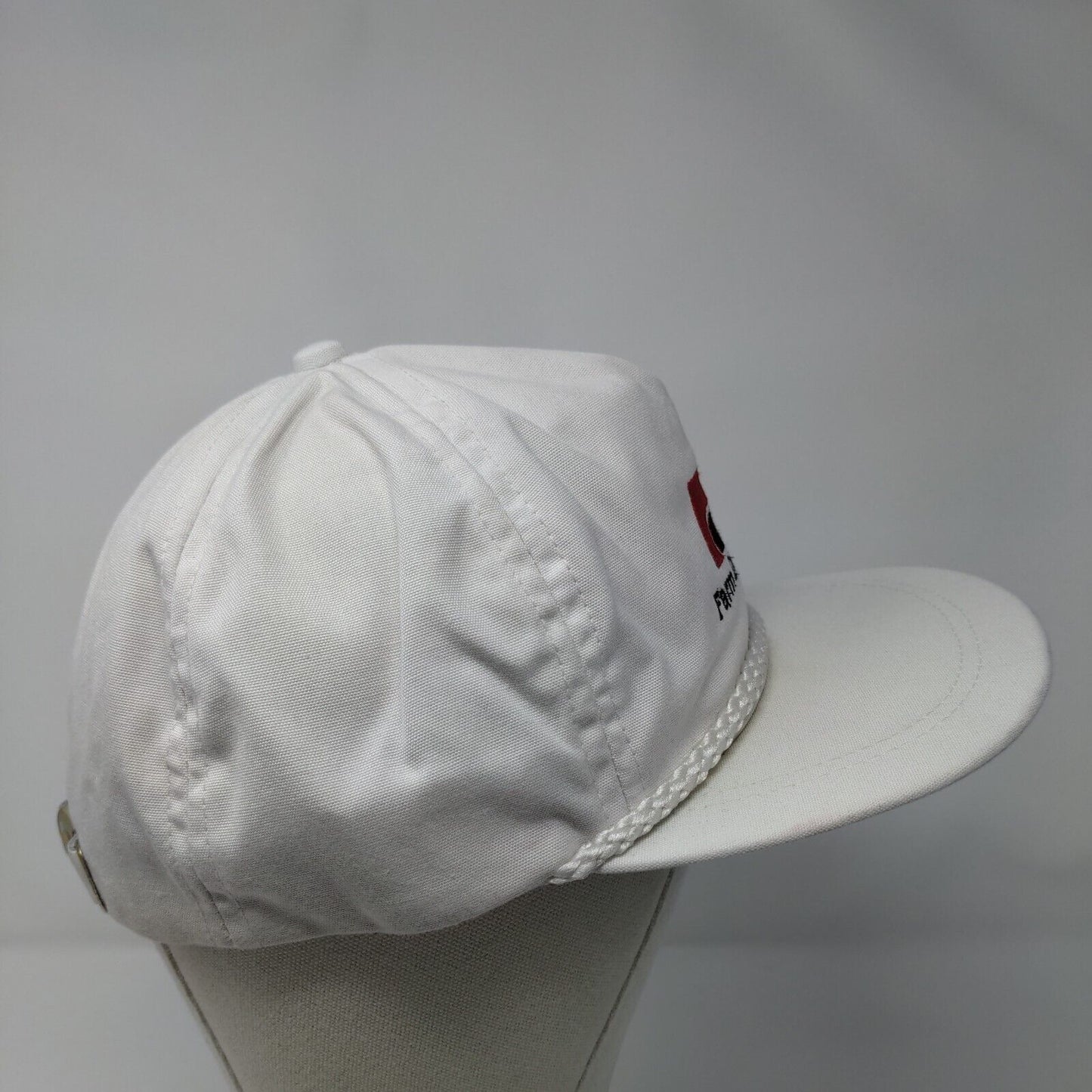 Farm Bureau Ins. Slideback Rope Hat White OSFA Leather Strap Imperial