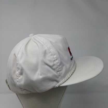 Farm Bureau Ins. Slideback Rope Hat White OSFA Leather Strap Imperial