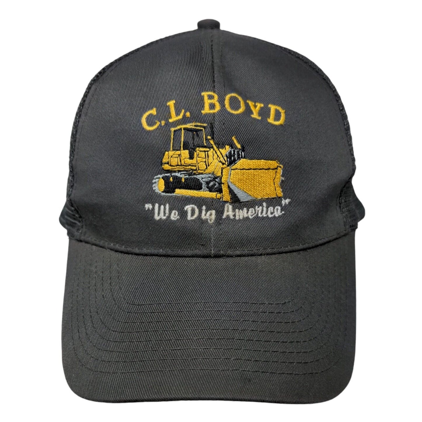 C.L. Boyd We Dig America Snapback Mesh Back Trucker Hat Gray OSFM Otto
