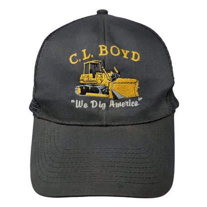 C.L. Boyd We Dig America Snapback Mesh Back Trucker Hat Gray OSFM Otto