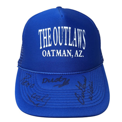 The Outlaws Oatman AZ Snapback Trucker Hat Blue One Size Mesh Back
