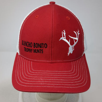 Richardson Trucker Hat Red White One Size Rancho Bonito Trophy Hunts Snapback