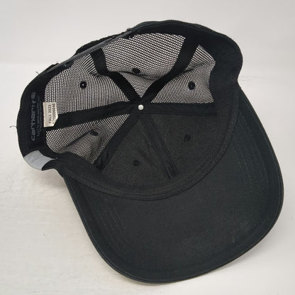 Carhartt Trucker Hat Black One Size Mesh Snapback Force Sweatband Logo Work Cap