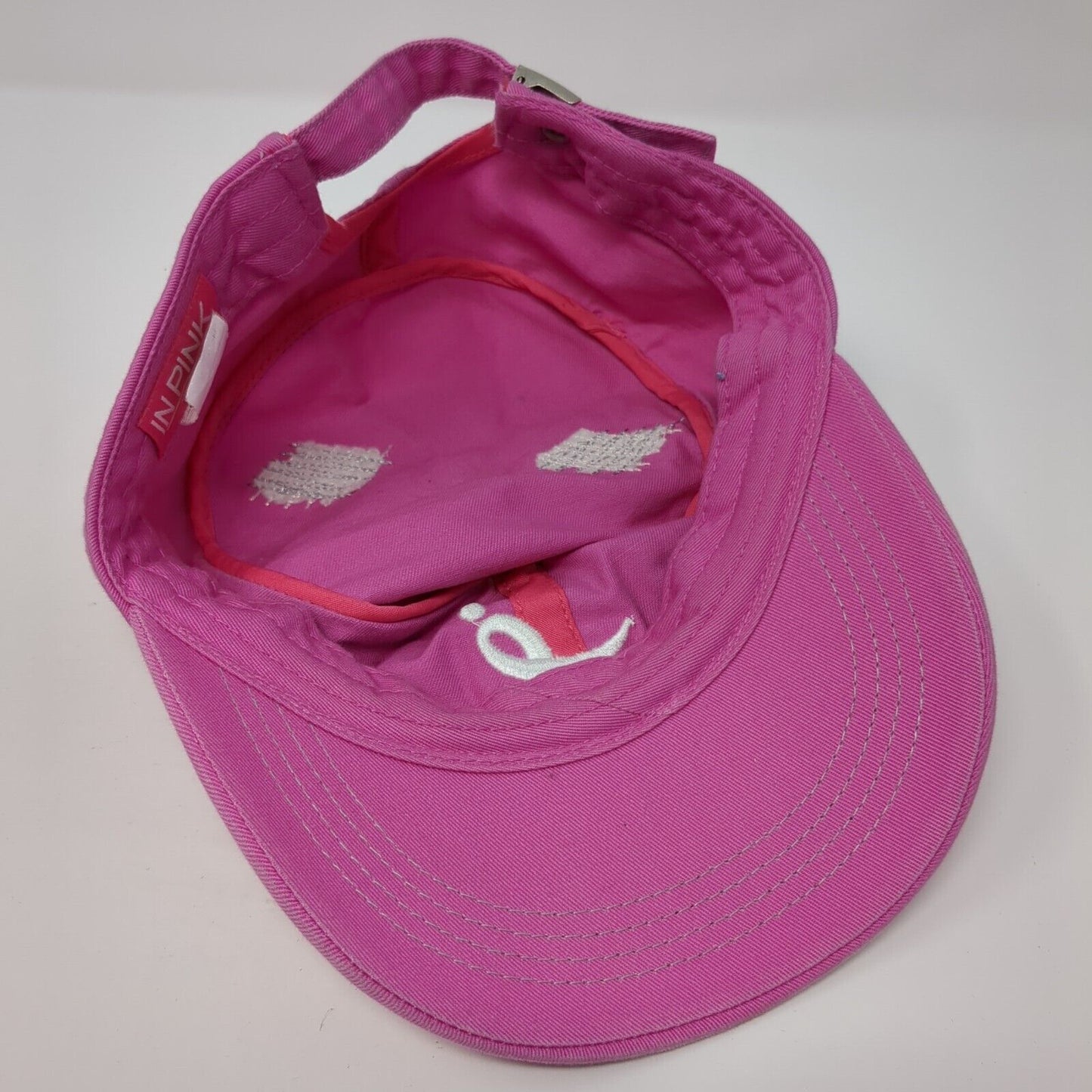 In Pink Cadet Army Cap Pink One Size Adjustable Embroidered Distressed Cotton