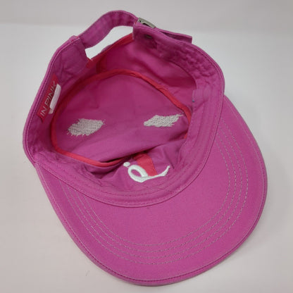 In Pink Cadet Army Cap Pink One Size Adjustable Embroidered Distressed Cotton