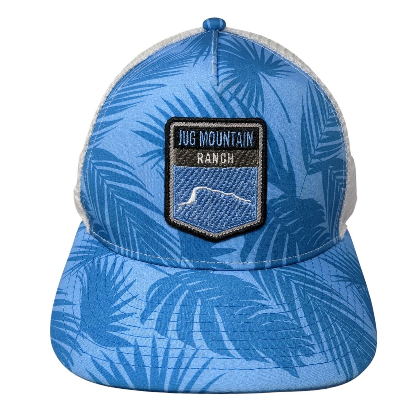 Jug Mountain Ranch Snapback Trucker Hat Blue One Size Mesh Back Pukka