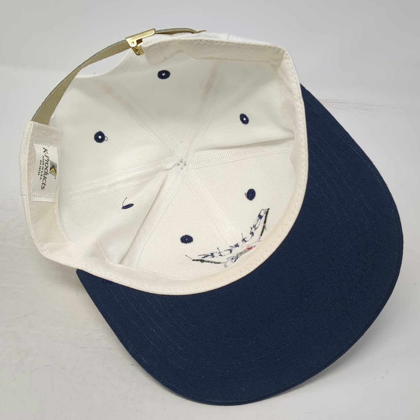 K-Products Snapback White Blue One Size Buick Golf Crossed Clubs Made in USA Hat