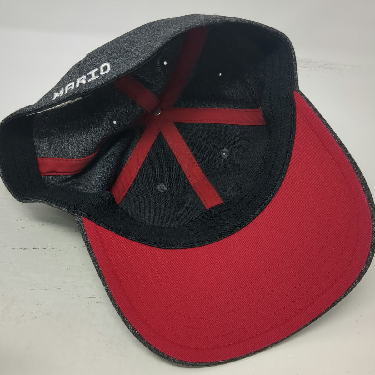 Nintendo Mario Patch Baseball Cap Gray Red White One Size Fitted Stretch Hat