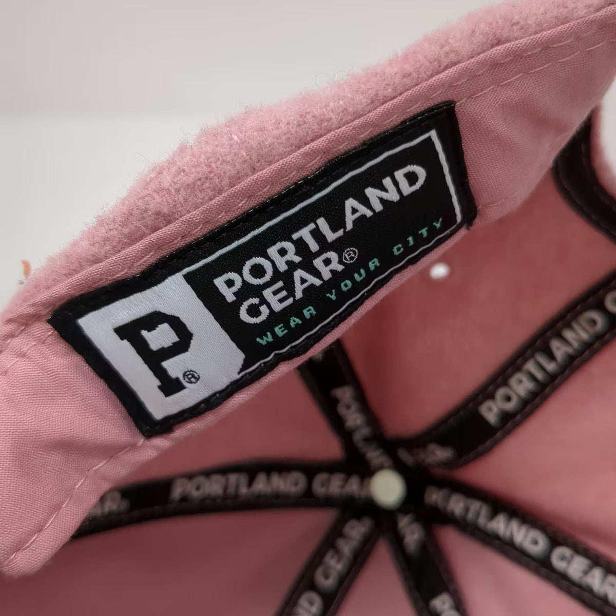 Portland Gear Baseball Cap Pink OS Embroidered P Oregon Logo Leather Strap Hat