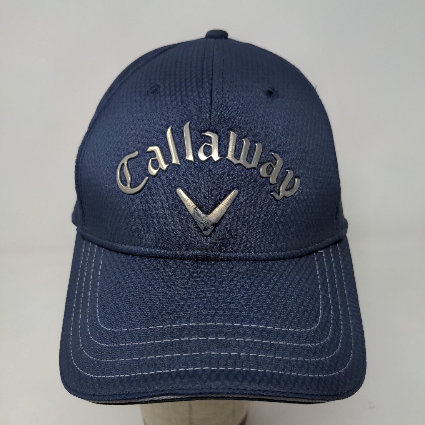 Callaway Golf Men's Strapback Hat Blue Adjustable 3D Odyssey Logo Distressed