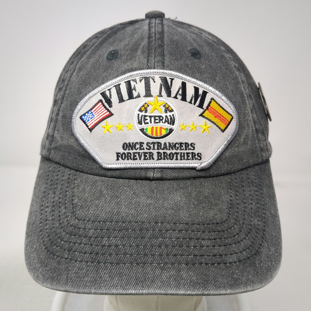 Cobra Baseball Cap Gray One Size Vietnam Veteran Patch Service Medal Pin hat