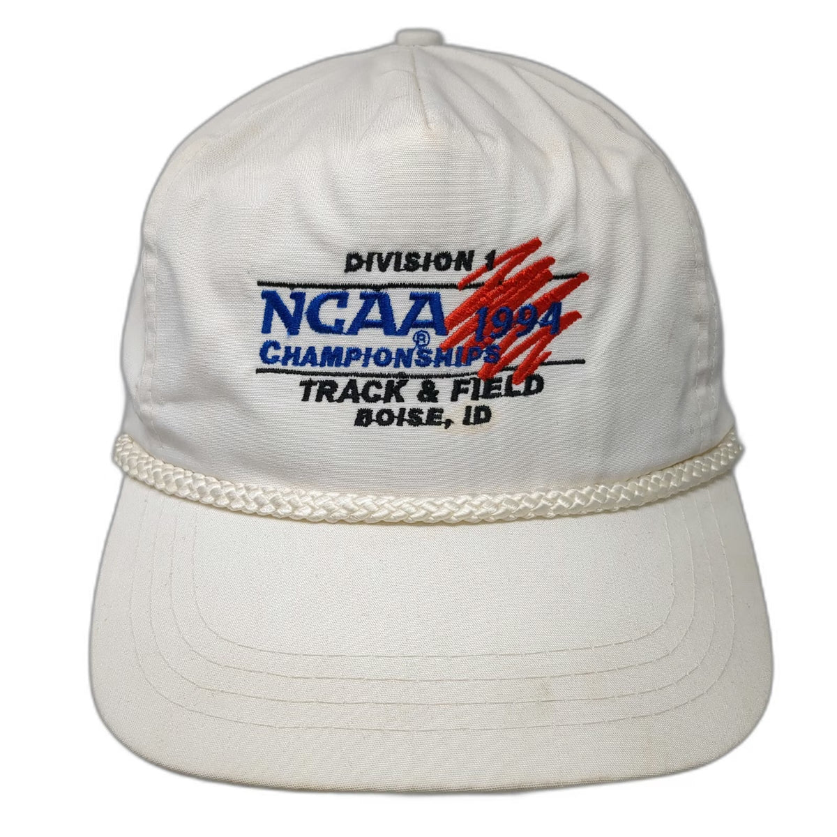 NCAA Sportcap Trucker White 1994 Track Field Championships Rope ID Hat Vintage