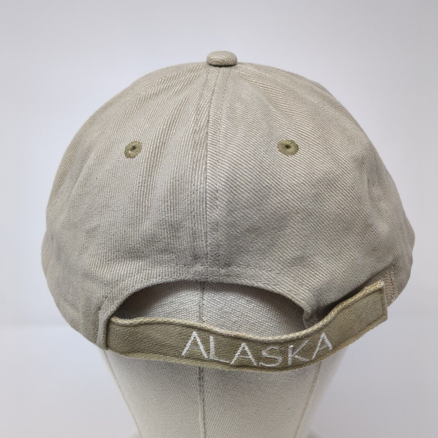Alaska Strapback Hat Tan One Size Adjustable Embroidered Solid 6 Panel