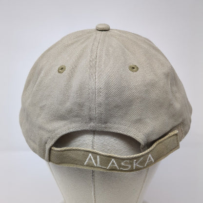 Alaska Strapback Hat Tan One Size Adjustable Embroidered Solid 6 Panel