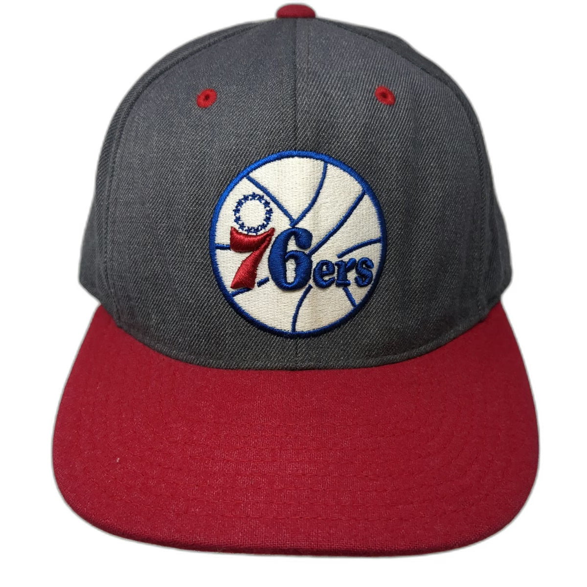 Mitchell & Ness Philadelphia 76ers NBA Hat Gray Red 7 3/4 Fitted Cap Flat Brim