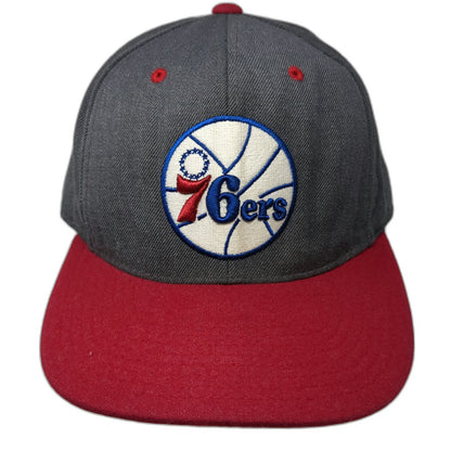 Mitchell & Ness Philadelphia 76ers NBA Hat Gray Red 7 3/4 Fitted Cap Flat Brim