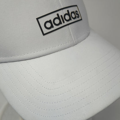 Adidas Spell Out Snapback Hat White One Size Adjustable Solid 6 Panel