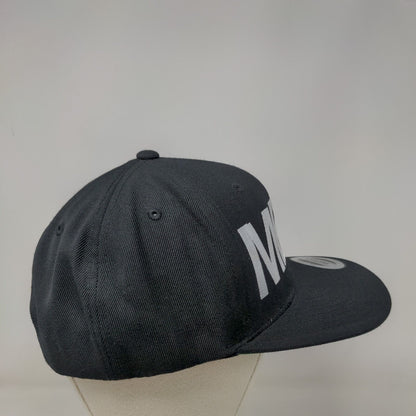 MBS Snapback Hat Black One Size Embroidered Adjustable 6 Panel Lids