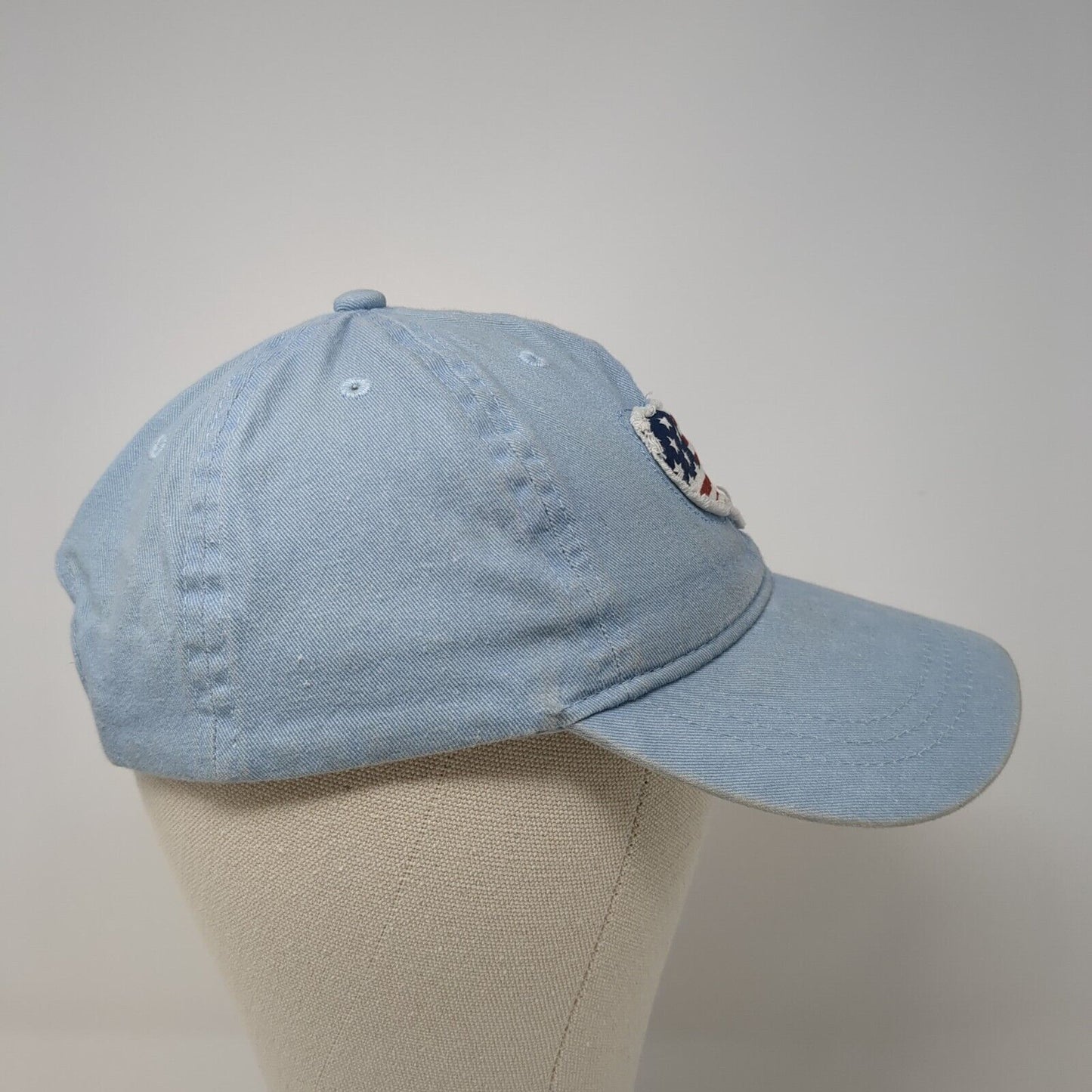 USA United States Map Flag Patch Snapback Hat Blue One Size Adjustable