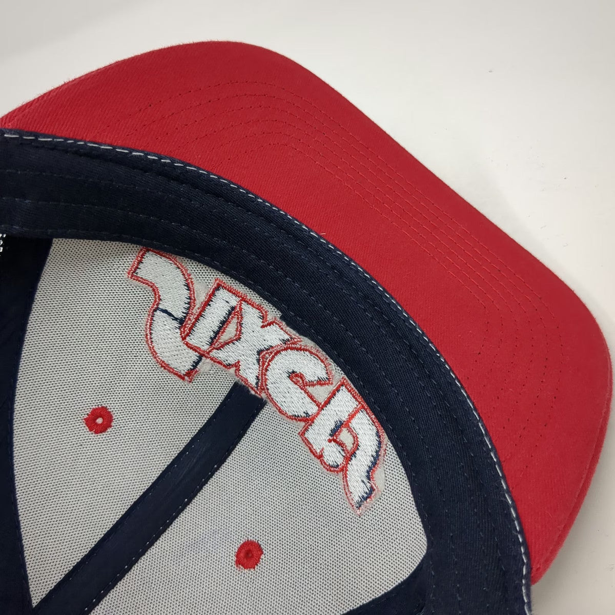 Sixers Trucker Hat White Blue Red One Size Spectrum Side Patch Mesh Snapback
