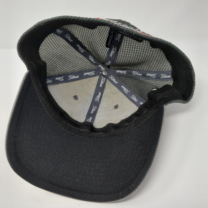 Titleist FJ Pro V1 Fitted Mesh Back Golf Hat Gray S-M New Era 6 Panel