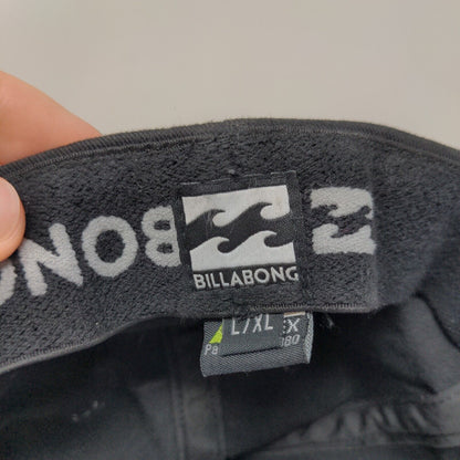 Billabong Fitted Hat Black Large/XL Embroidered Logo 6 Panel Vent Holes