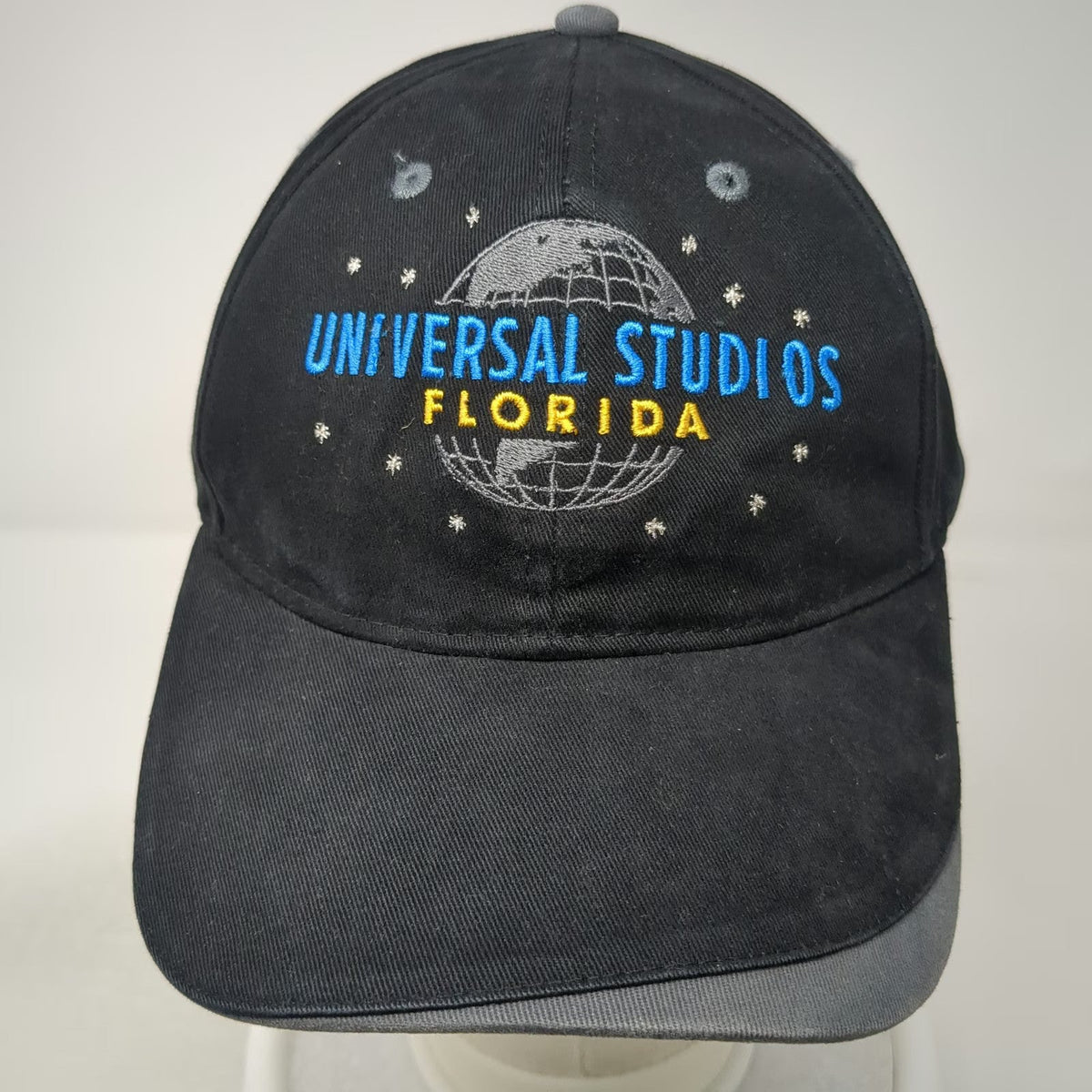 Universal Studios Florida Globe Logo Black Baseball Cap One Size Strapback Hat