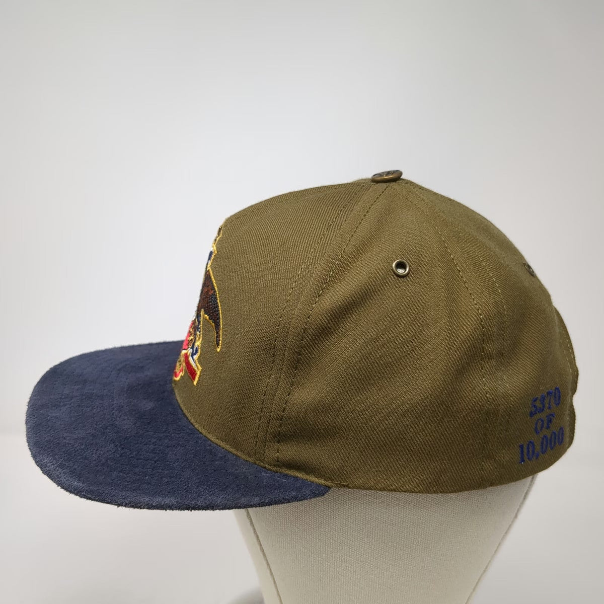 Anheuser Busch Eagle Logo Baseball Cap Green Blue One Size Suede Brim Hat USA