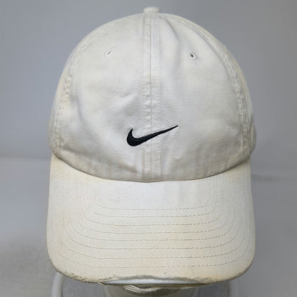 Nike Baseball Cap Beige Black Embroidered Swoosh Slideback Cotton Hat Vintage