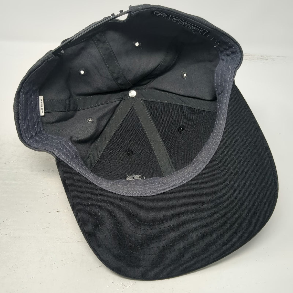 Richardson Snapback Black Gray One Size Hat Idaho Steel Geometric Logo 6 Panel
