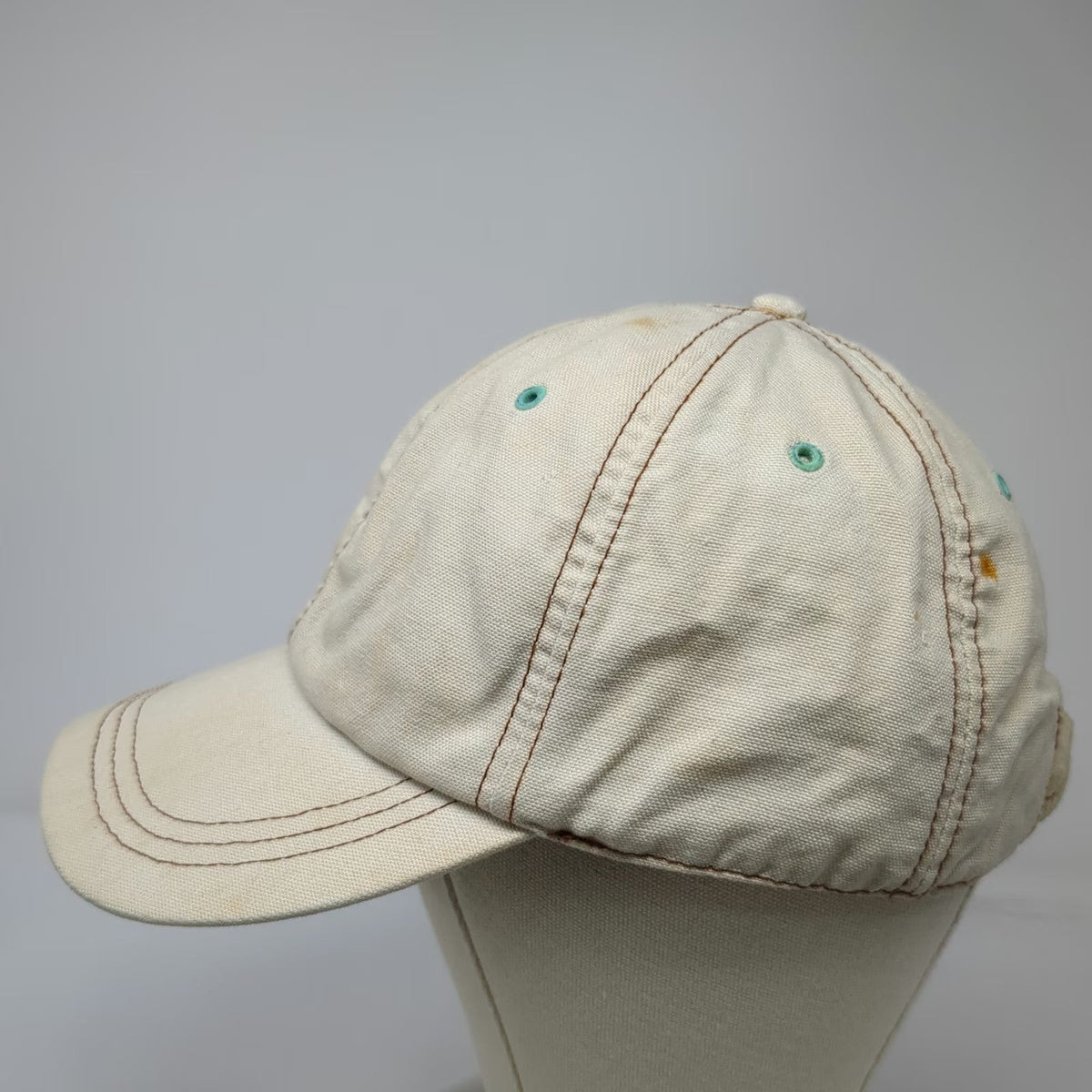 Gap Baseball Cap Beige L Contrast Stitching Elastic Back Cotton Hat