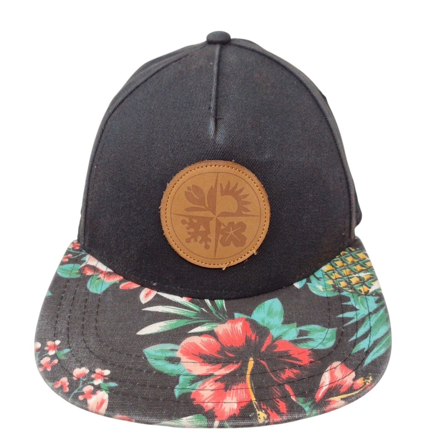 Floral Snapback Hat Multicolor One Size Adjustable Patch Vented Holes Pukka