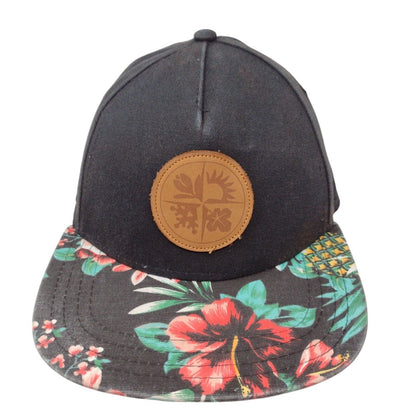 Floral Snapback Hat Multicolor One Size Adjustable Patch Vented Holes Pukka