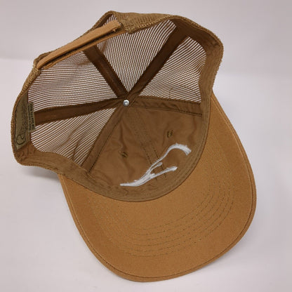 Duck Unlimited Strapback Trucker Hat Brown OS Adjustable Mesh Back Outdoor Cap