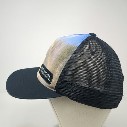 Yellowstone National Park Geyser Black Trucker Hat One Size Mesh Snapback Patch