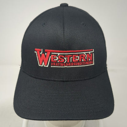Flexfit Baseball Cap Black M Western Heating Air Conditioning Hat Fitted Logo