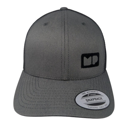 The Classics Yupoong Snapback Mesh Back Trucker Hat Gray One Size Logo