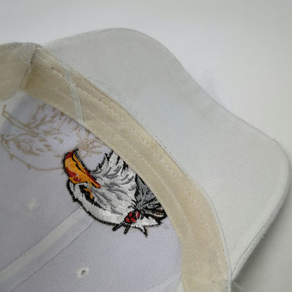 Native Pride White Baseball Cap One Size Embroidered Eagle Feather Strapback Hat
