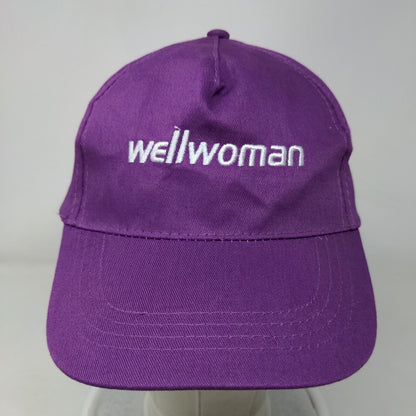 Well Woman Strapback Hat Purple OSFA Embroidered Adjustable Vent Holes