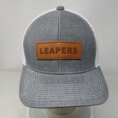 Leapers Leather Patch Snapback Trucker Hat Gray One Size Mesh Back