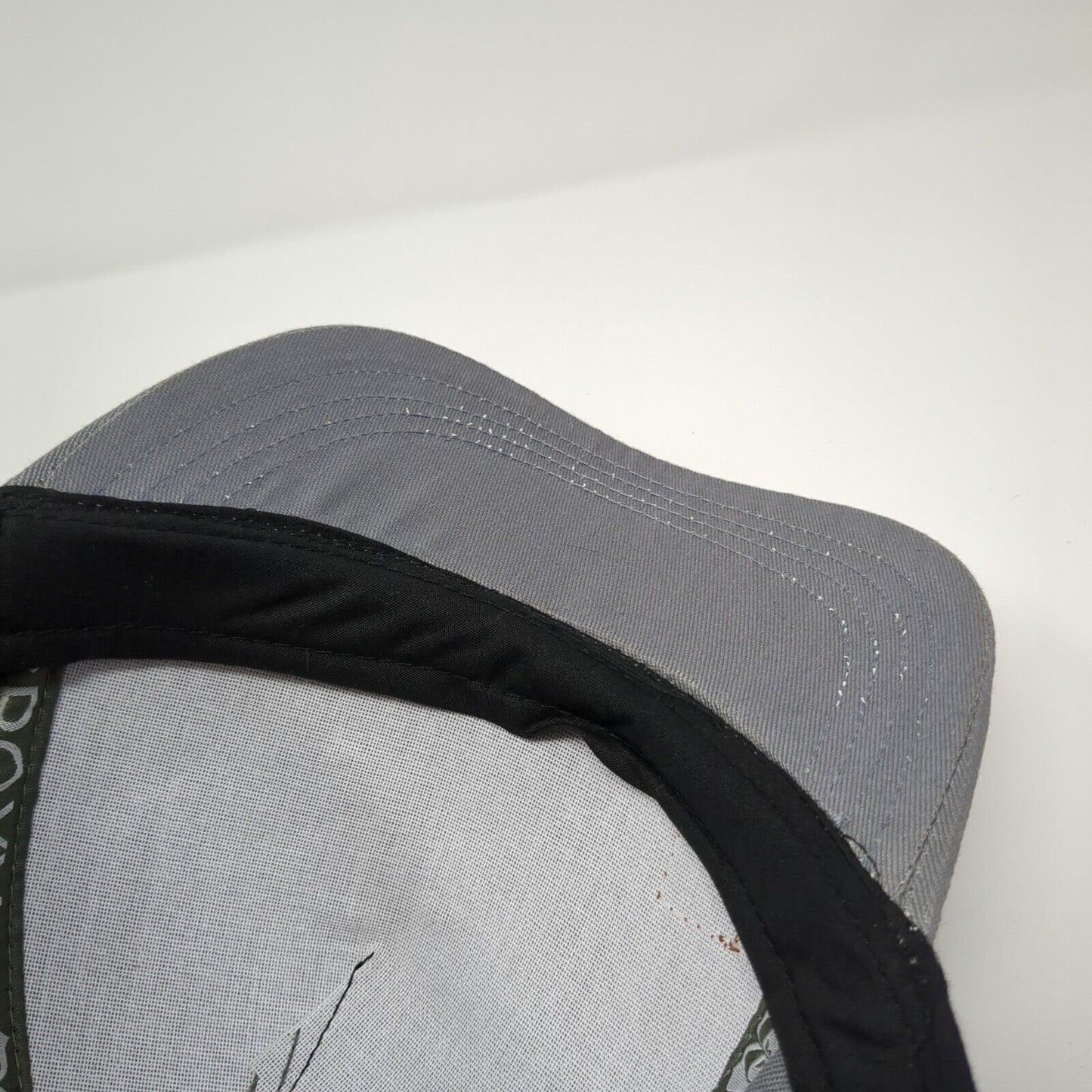Roxy Leather Patch Strapback Hat Gray One Size Adjustable Solid Outdoor