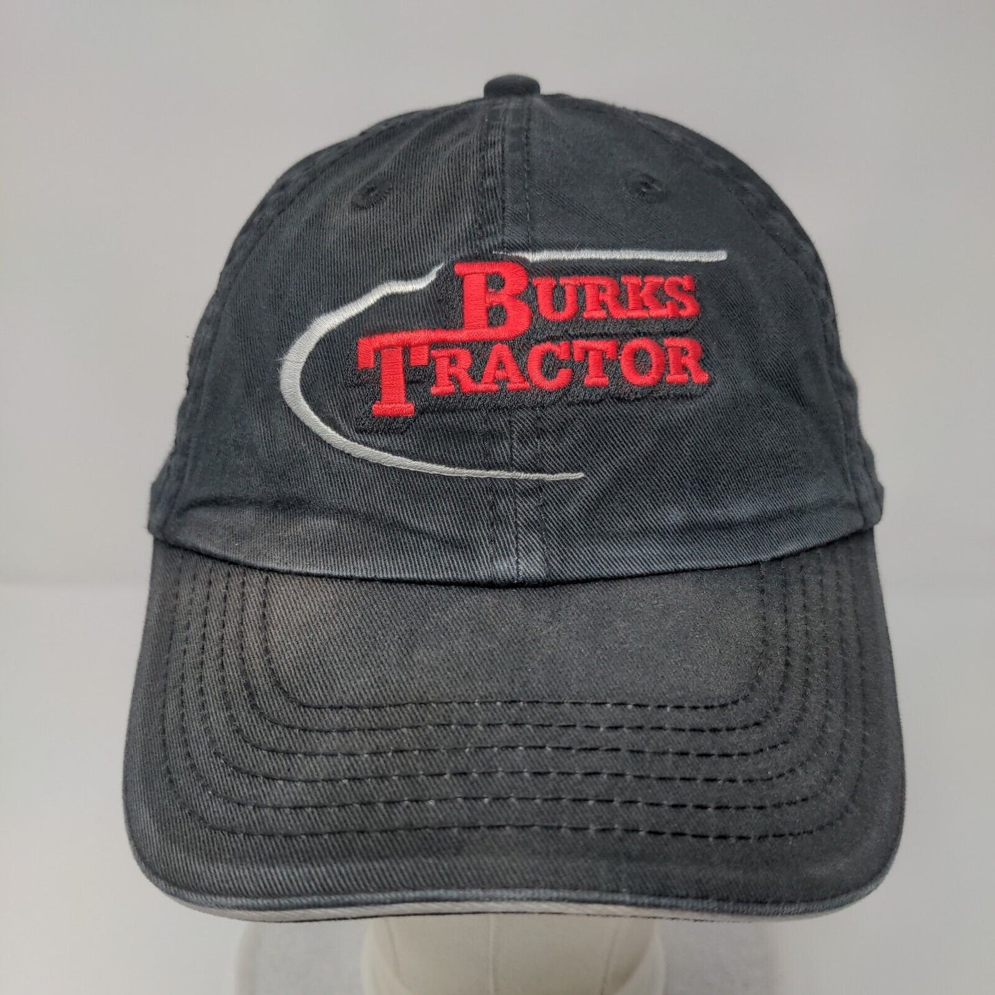 Burks Tractor Strapback Hat Black One Size Embroidered Port & Company