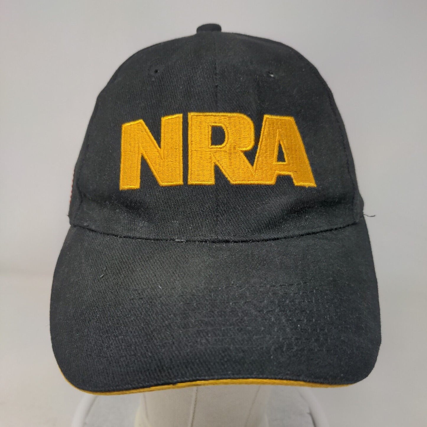 NRA Strapback Hat Black One Size Adjustable Patriotic Embroidered