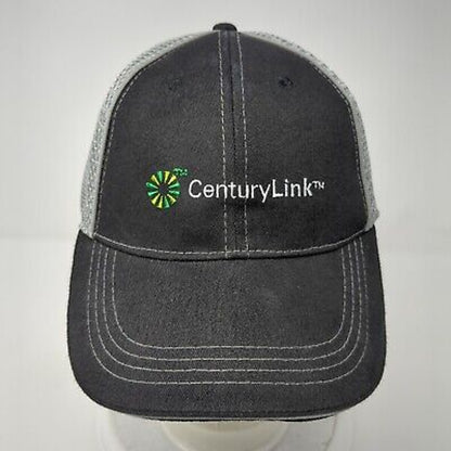 Century Link Fitted Trucker Hat Black S/M Vented Holes 6 Panel Mesh Back