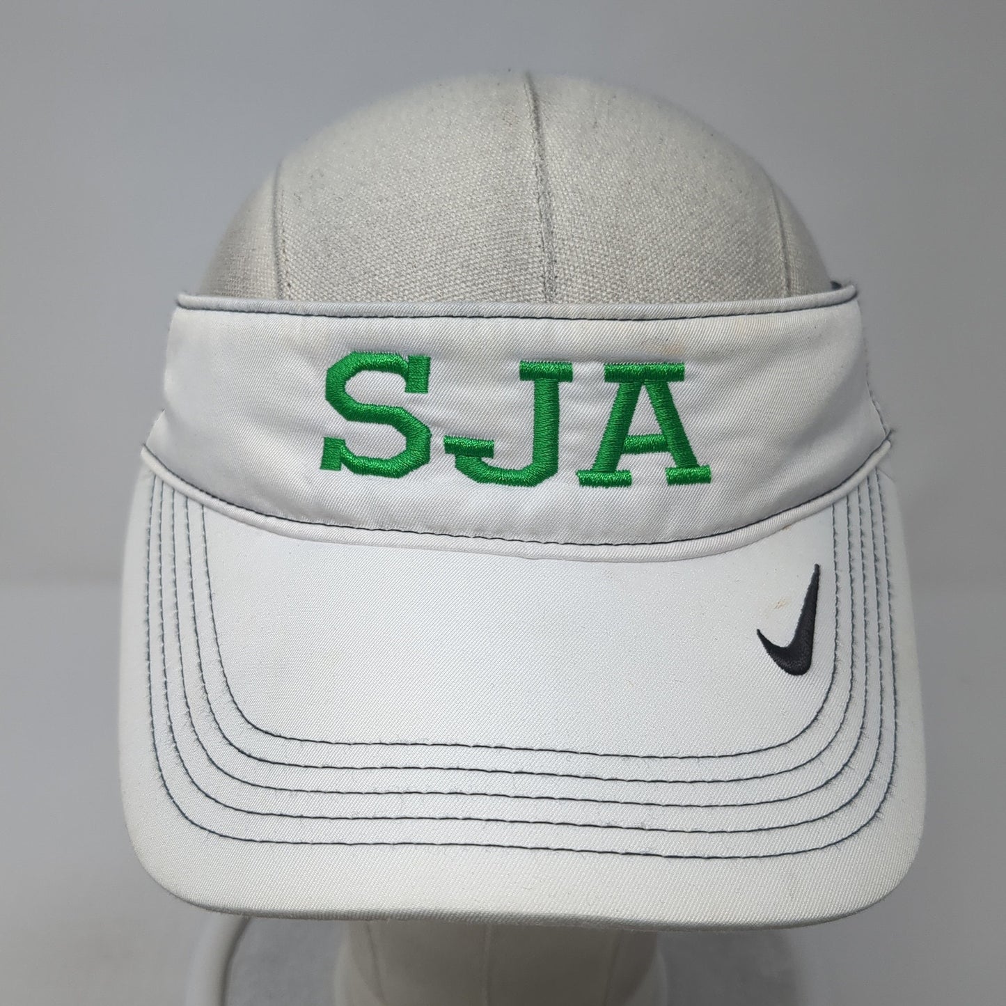 SJA Sun Visor Cap White One Size Adjustable Embroidered Lightweight Nike Golf