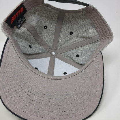 Otto Snapback Hat Gray One Size Red Line Oil Embroidered Flat Brim 6-Panel