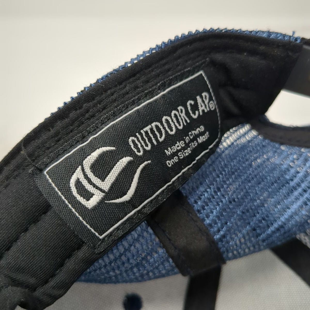 Outdoor Cap Trucker Hat Blue One Size Mesh Snapback Rubber Patch Honeycomb Logo