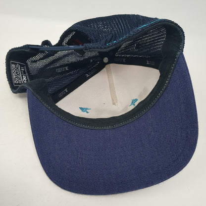Happy Camper Trucker Hat Blue One Size Adjustable Mesh Back Outdoor Research