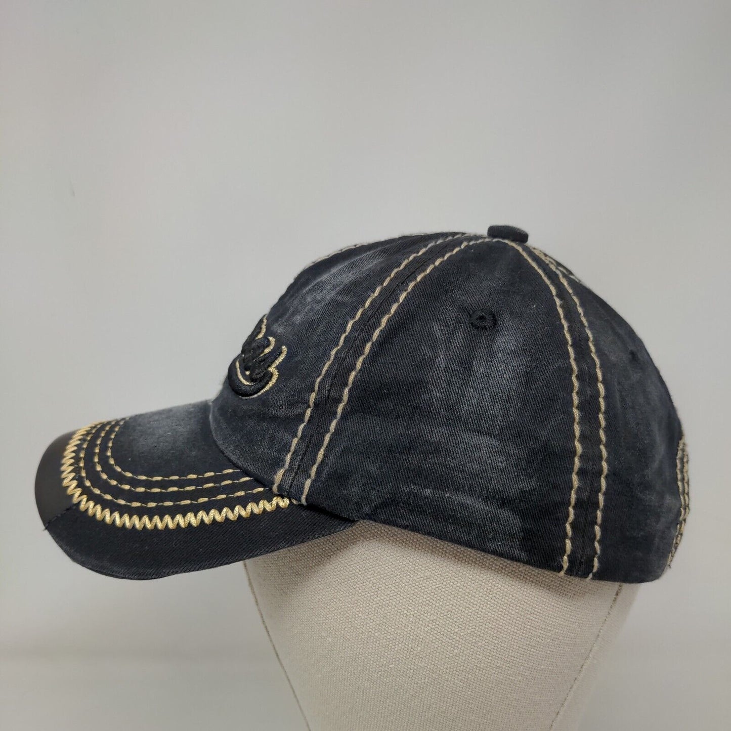 Bahamas Slideback Hat Black One Size Adjustable Strap Embroidered 6 Panel