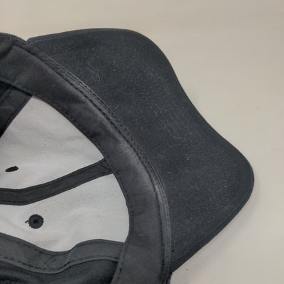 Granny Slideback Hat Black OSFA Adjustable Rhinestone Embellished Cotton
